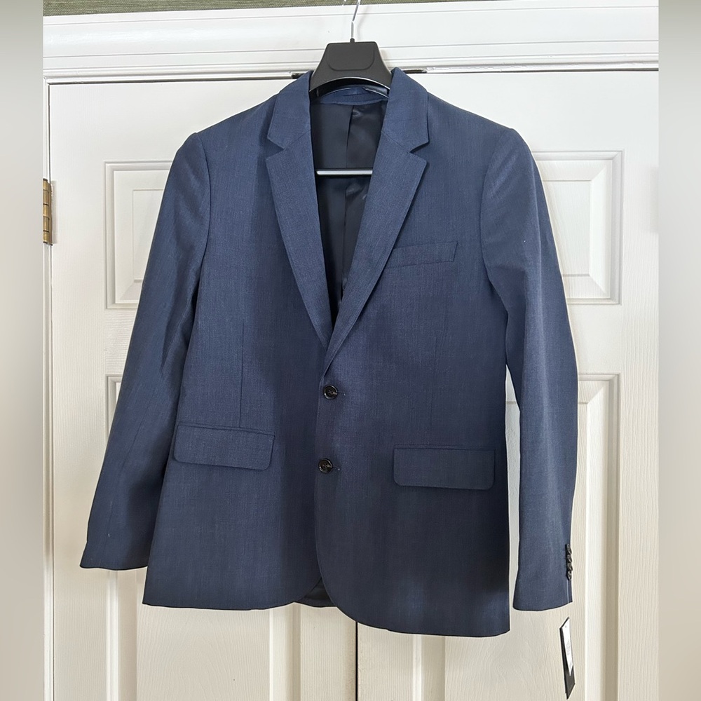 The A&F Collins Blazer Size 38 Regular, Color: Navy Texture